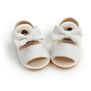 Dianli up to 60% off Gifts Toddler Sandals Lightweight, Breathable Ultimate Comfort Open Toe Summer New Bowknot Baby Shoes Toddler Shoes Baby Shoes Sandals White Toddler Sandals 12-15Months